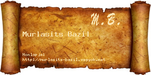 Murlasits Bazil névjegykártya